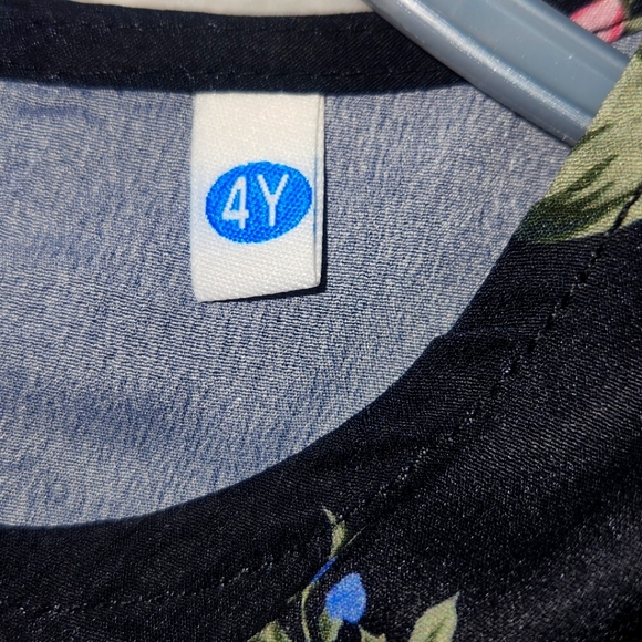 Toddler Girls Floral Print Pleated Hem Puff Sleeve Belted Dress - Picture 7 of 10